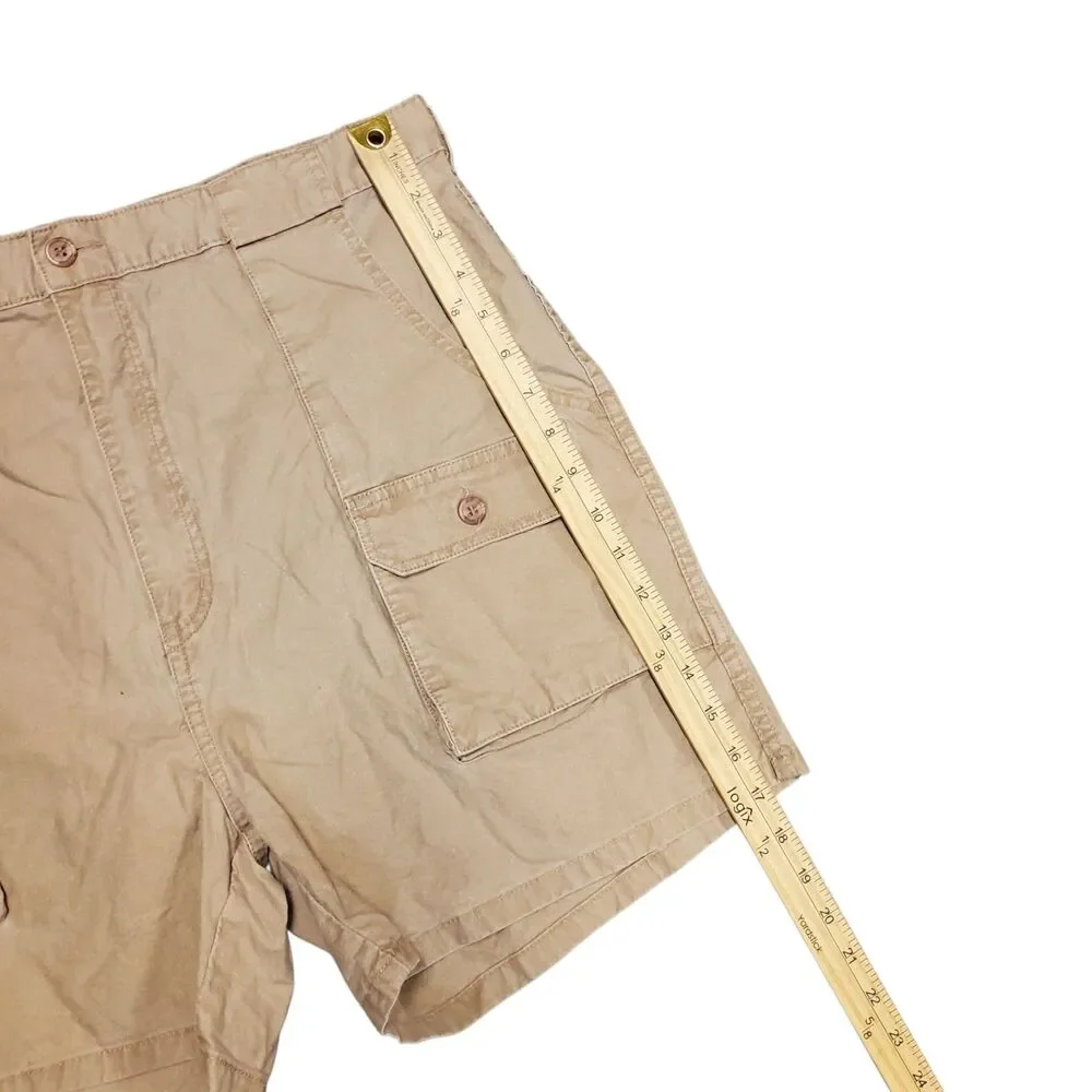 Vintage BANANA REPUBLIC Shorts Mens 46 Beige Cargo Utility Pockets Retro Casual